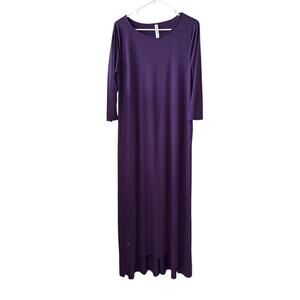 Zenana Premium Purple Maxi House Dress, Size Medium